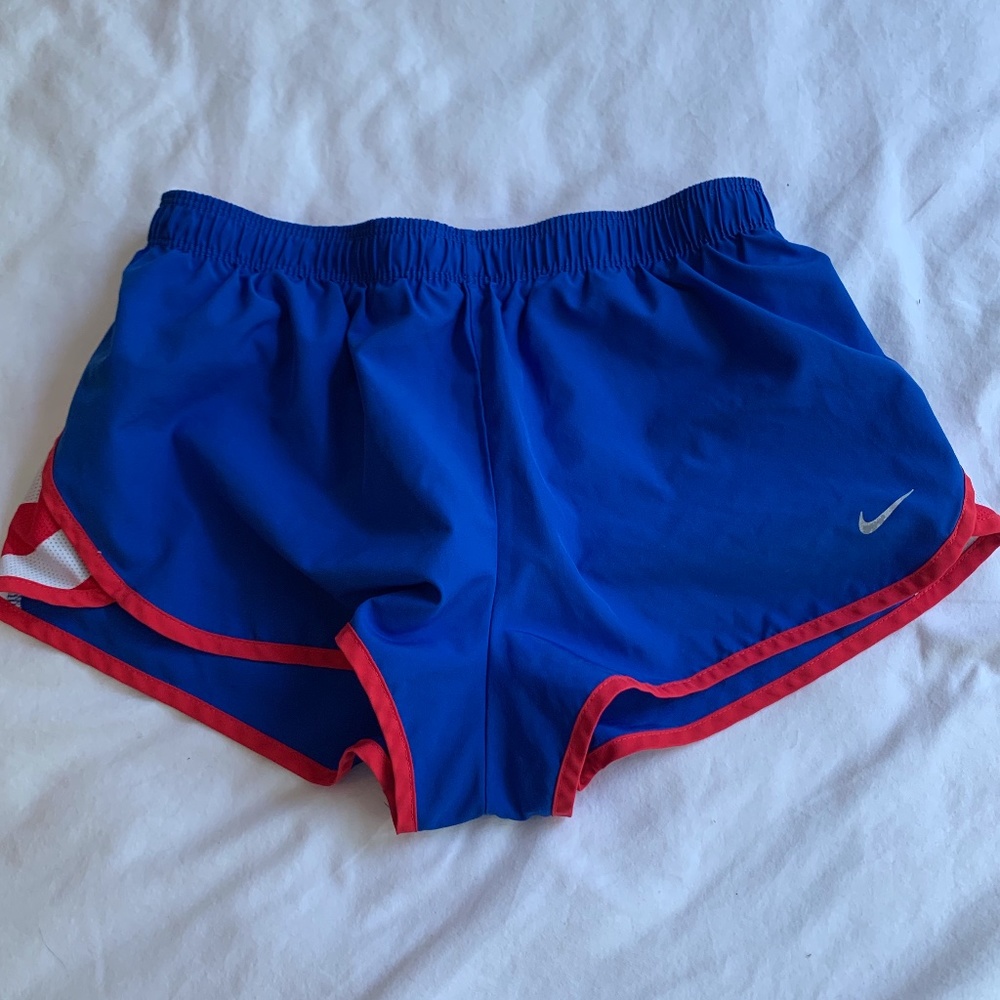Nike Blue Shorts with White and Red Sides